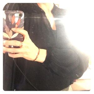 Zara velvet detail chiffon shirt